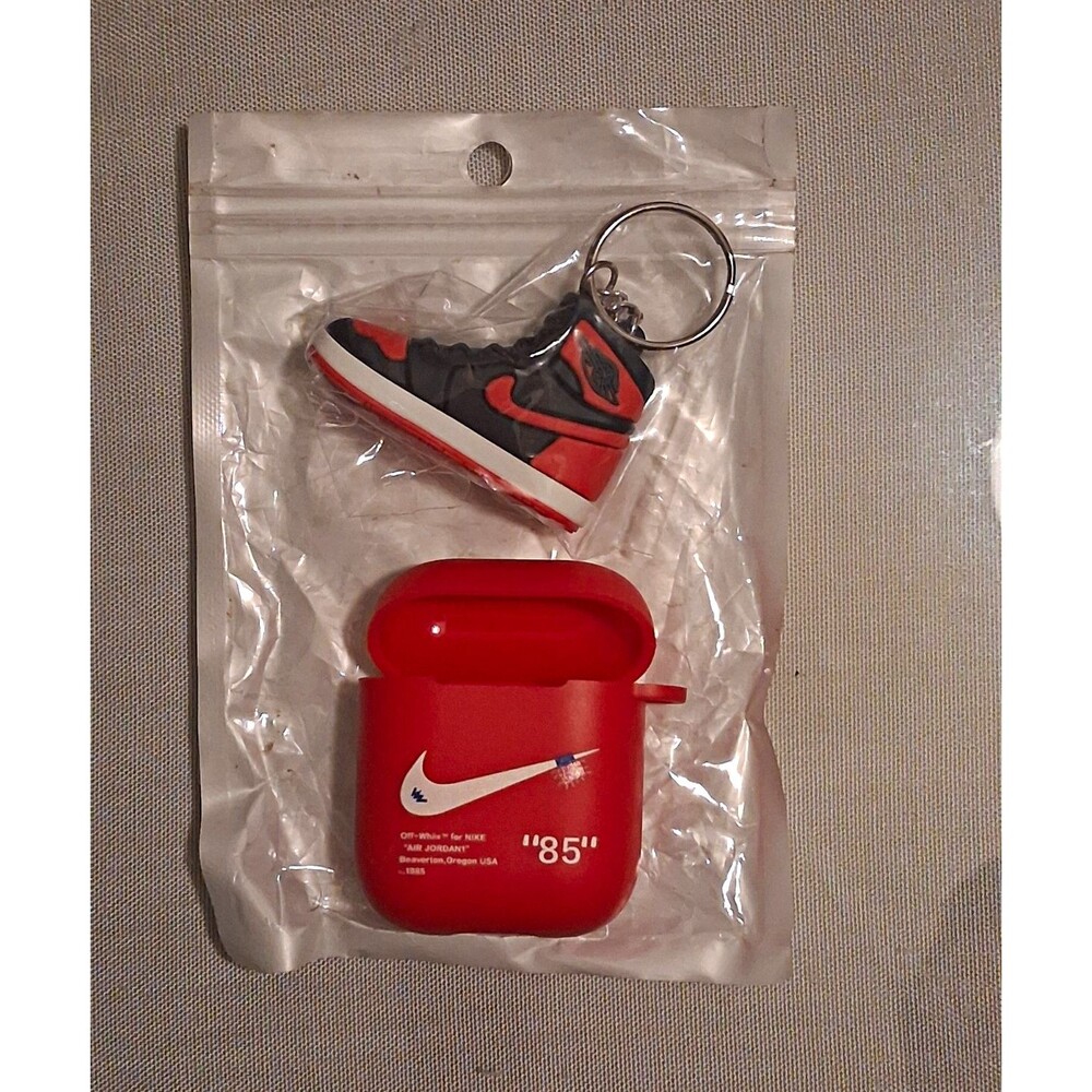 Off White AJ1 AirPods Case Cover w/ Mini Sneaker Keychain - Pick Your Color 85
